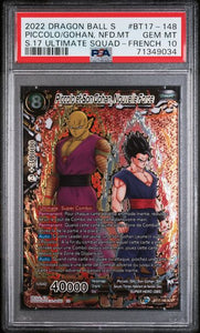 PICCOLO:GOHAN, NOUVELLE FORCE 2022 DBS CARD GAME FR BT17-148 - PSA 10
