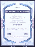 Star Wars Sio Bibble 186/299 Signed card Topps Finest - TC*